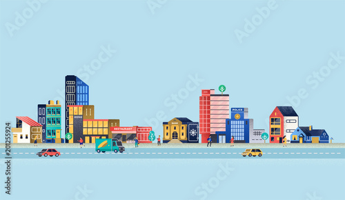 Urban landscape with modern buildings