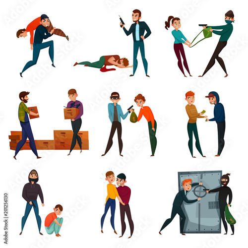 Criminals Icons Set