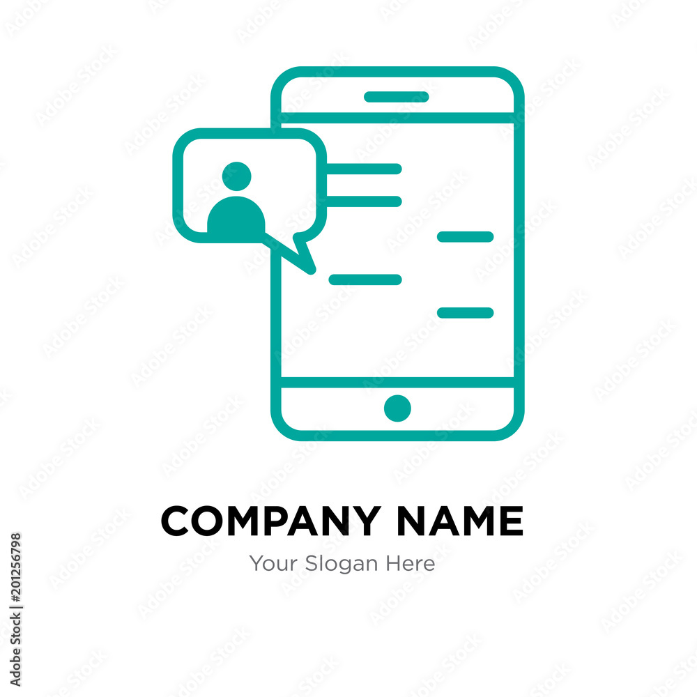 Chat in Smartphone company logo design template