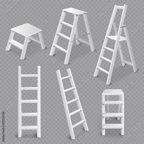 Ladders Realistic Set Transparent 