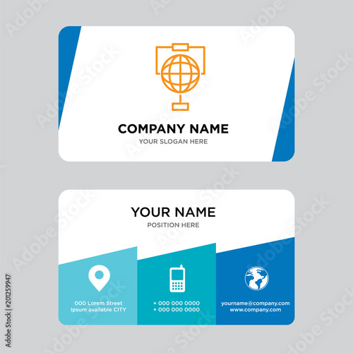 Globe Analytics business card design template