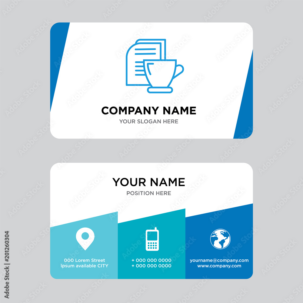 Mail and tea business card design template