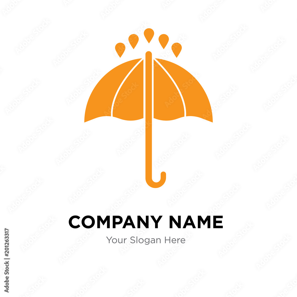Black opened umbrella company logo design template Black opened umbrella company logo design template