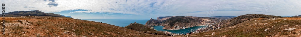 Panorama of the Balaklava bay in Crimea, Russia
