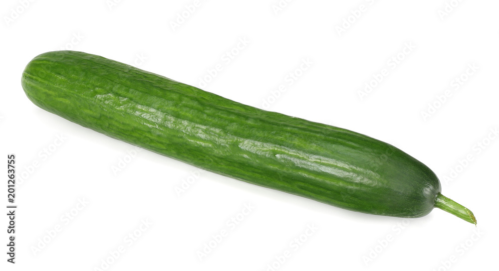 one fresh cucumbers isolated on white background one fresh cucumbers isolated on white background