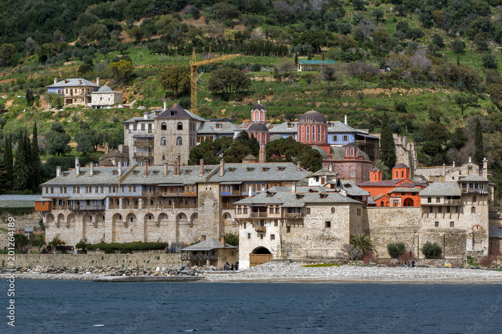 Xenophontos monastery at Mount Athos in Autonomous Monastic State of the Holy Mountain, Chalkidiki, Greece