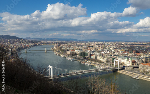 Panoramic view of Budapest and the river Danube from the citadel