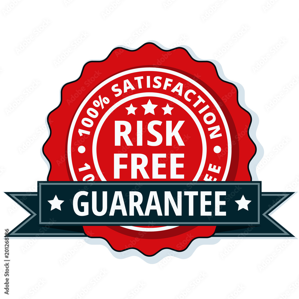 Risk Free 100% Satisfaction Guarantee illustration Risk Free 100% Satisfaction Guarantee illustration