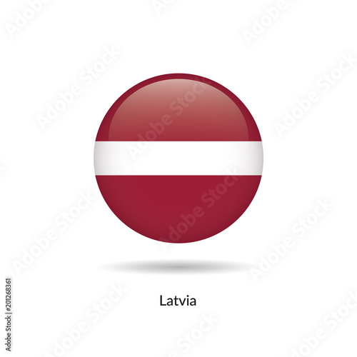 Free Download Latvia flag - round glossy button. Vector Illustration. - GFXLoad