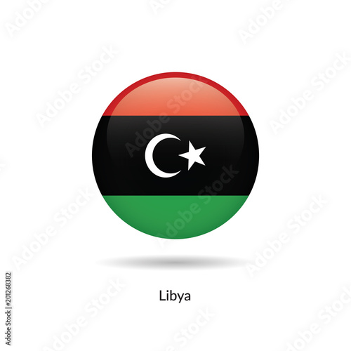 Free Download Libya flag - round glossy button. Vector Illustration. - GFXLoad
