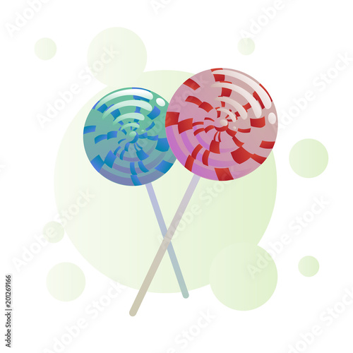 Spiral lollipop vector illustration