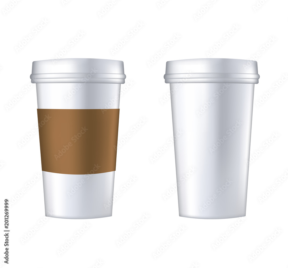Disposable coffee cup template. vector illustration.