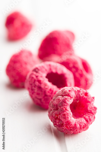 Freeze dried raspberries.