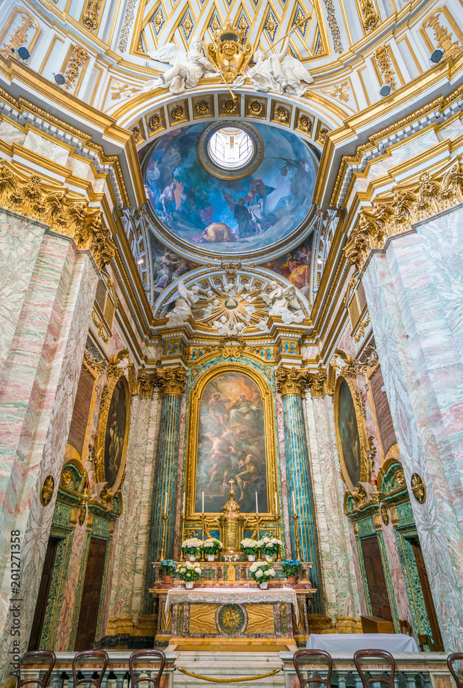 Main altar in the Church of Santissima Trinità degli Spagnoli in Rome, Italy.