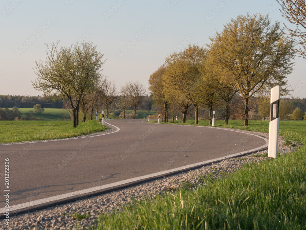 countryside rural road emoty in spring season background
