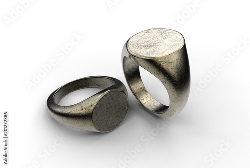 3d illustration of signet ring isolated on white