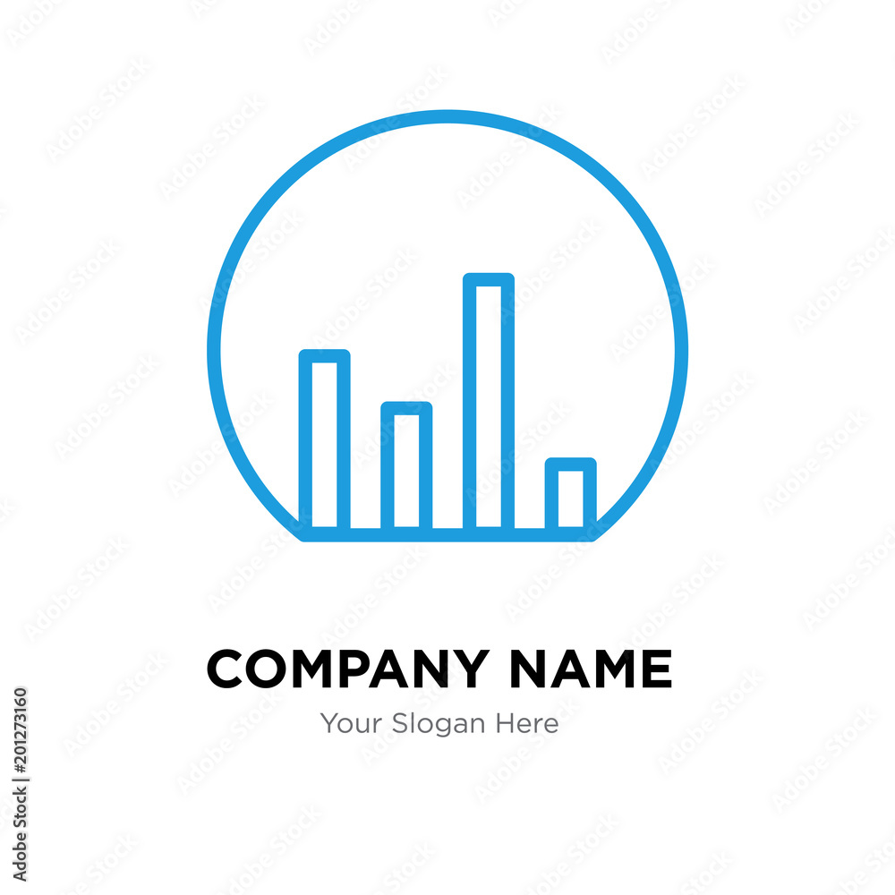 Bar chart company logo design template