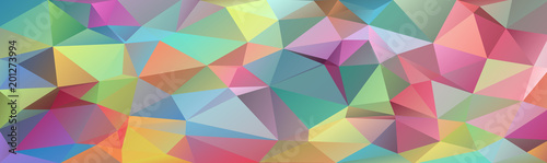 Abstract multicolored polygon  low polygon background. Transfusion of color. All the colors of the rainbow. Multicolor. Watercolor effect. Geometric Pattern Banner  long  strip  advertisement  header.