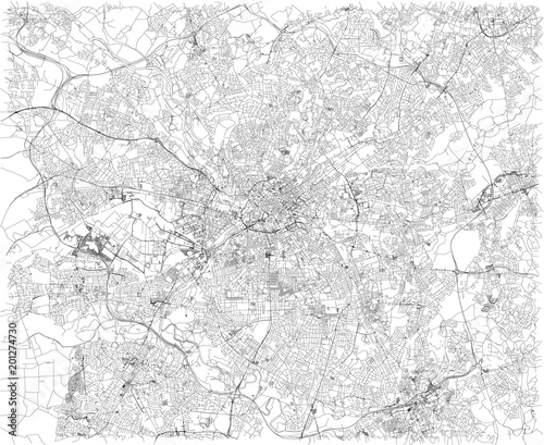 Cartina di Manchester  vista satellitare  citt    Regno Unito  Inghilterra. Stradario della citt  