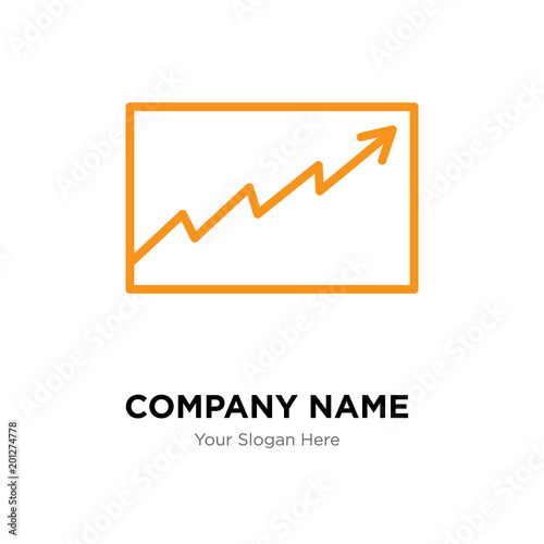 Data analytics line graphic company logo design template