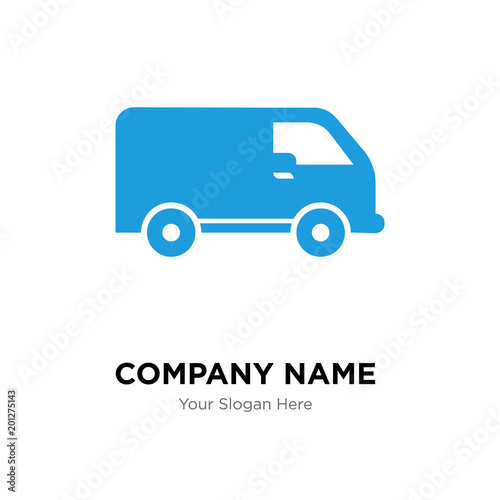 Black delivery small truck side view company logo design template © Pro Vector Stock