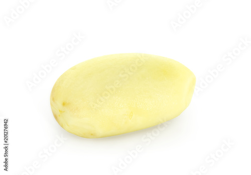 Single Potato on white background