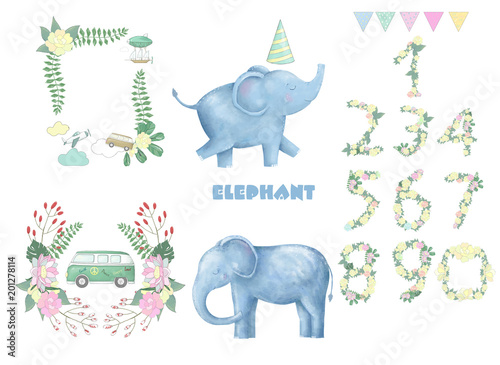 Elephant clip art digital animal of africa photo