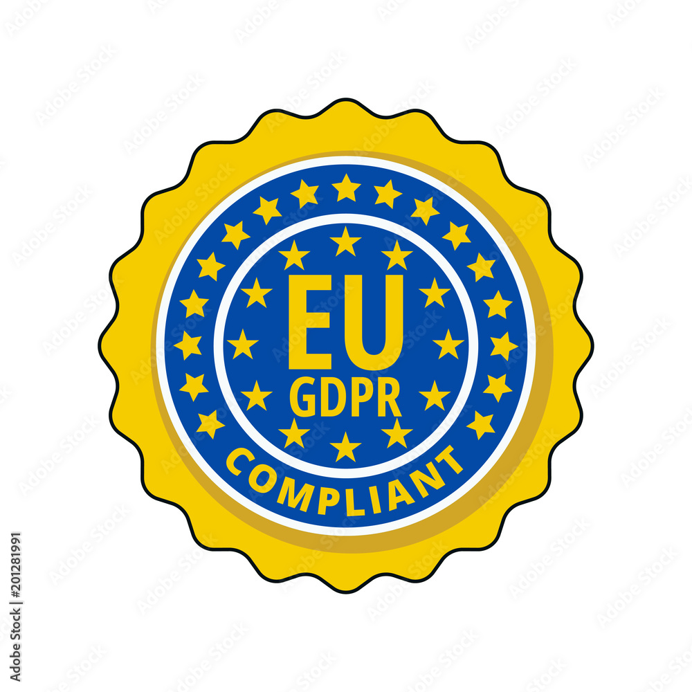 EU GDPR Compliant label illustration EU GDPR Compliant label illustration