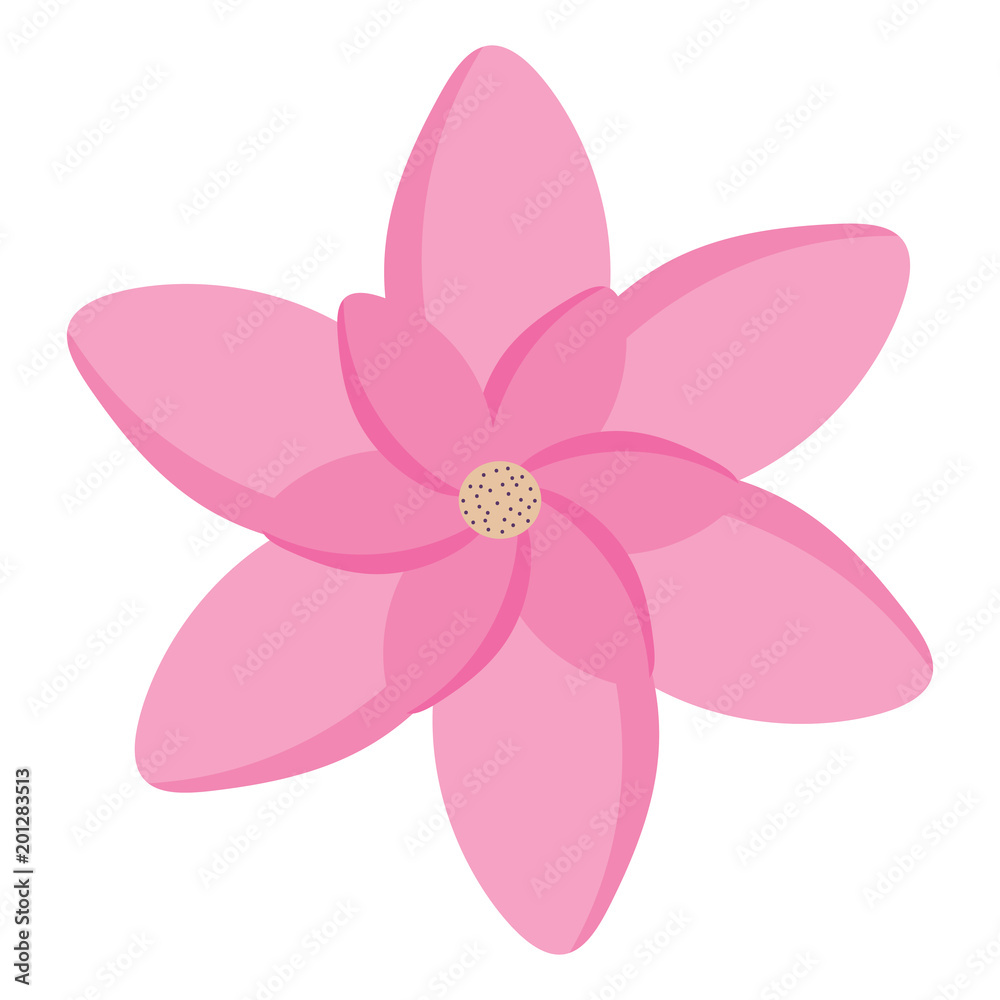 pink flower icon over white background, colorful design.  vector illustration