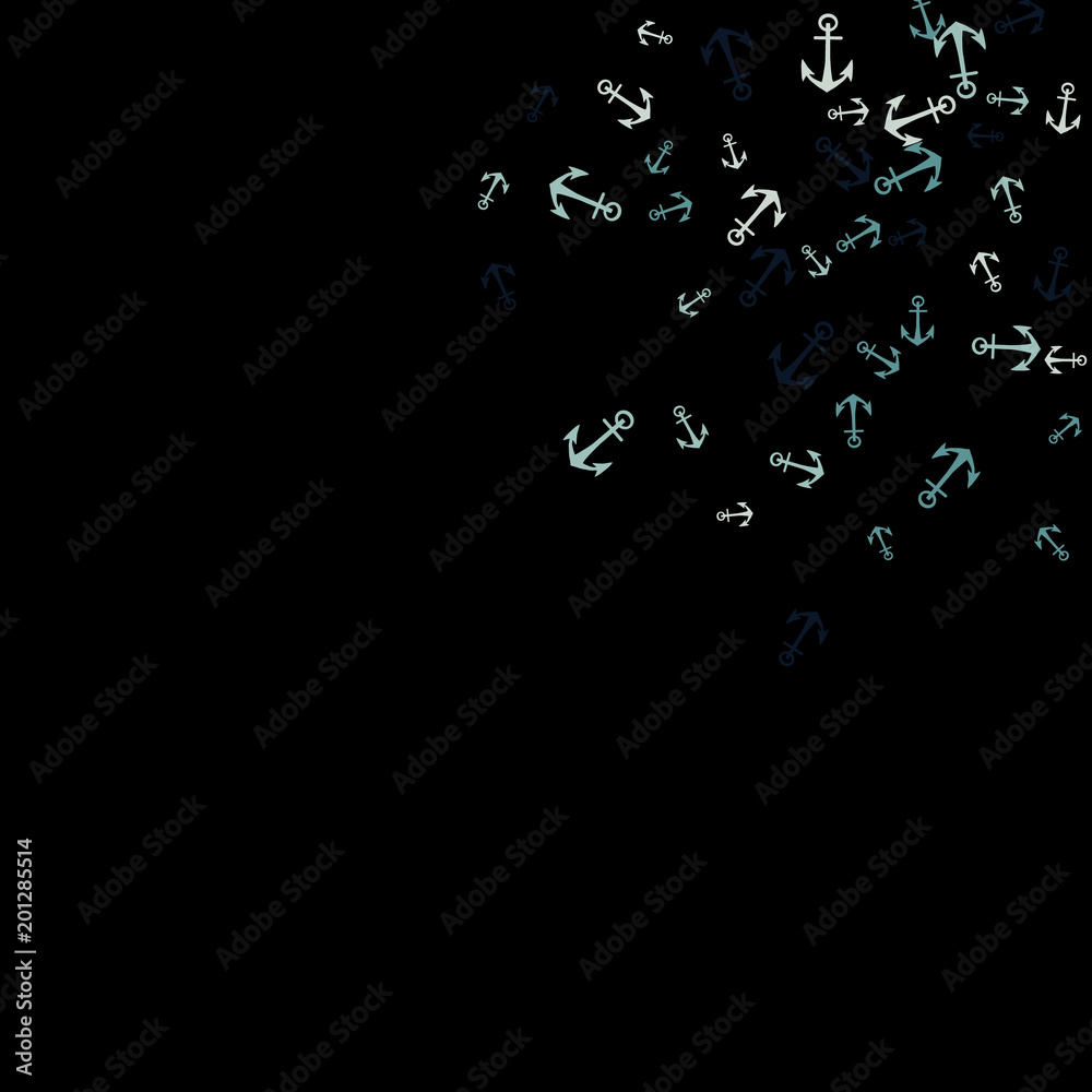 Pretty summer background with anchors. Anchor In Cartoon Free Style. Pattern Art Illustration Vector Pretty summer background with anchors. Anchor In Cartoon Free Style. Pattern Art Illustration Vector