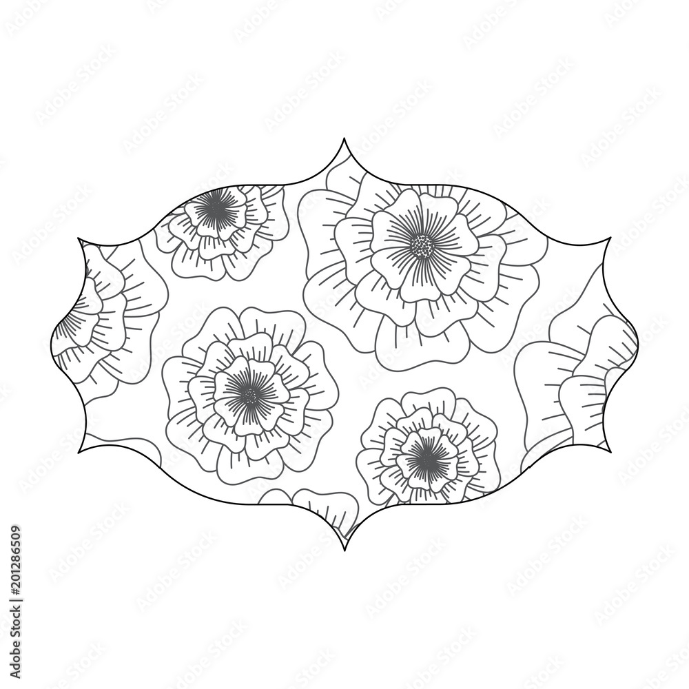 decorative arabic frame with floral design, black and white design. vector illustration decorative arabic frame with floral design, black and white design. vector illustration