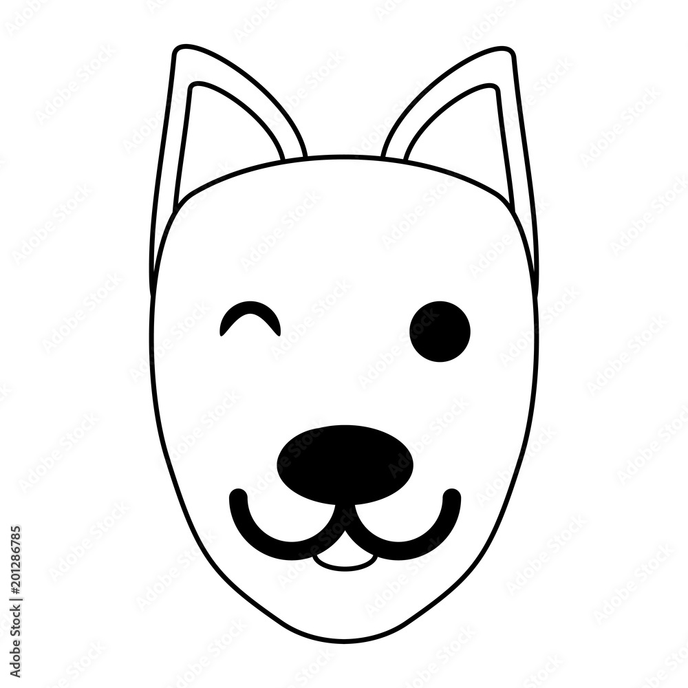 Fototapeta premium cartoon dog icon over white background, vector illustration