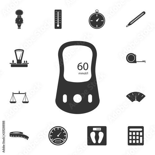 Glucometer icon. Simple element illustration. Glucometer symbol design from Measuring collection set. Can be used in web and mobile