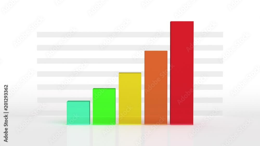 3D animation - Colorful bar graph video
