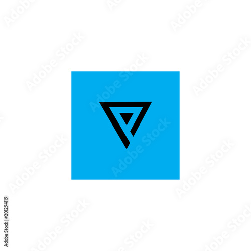 letter p in a triangle logo vector
