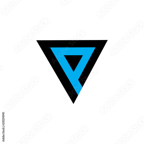 letter p in a triangle logo vector