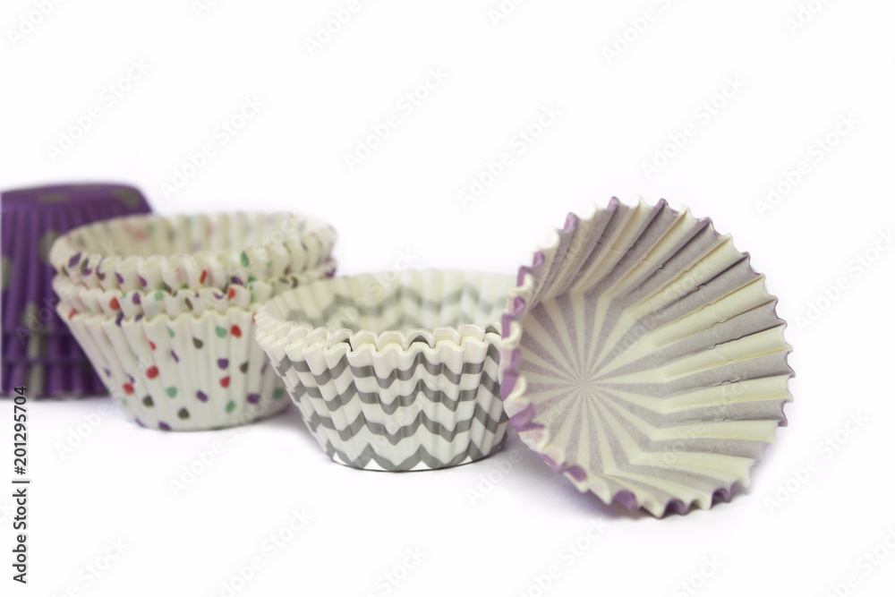 Colorful paper cup cake isolated Colorful paper cup cake isolated