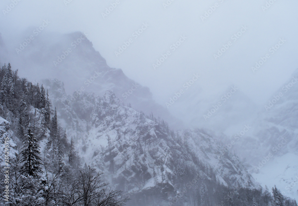 winter alpine landscape, slovenia.