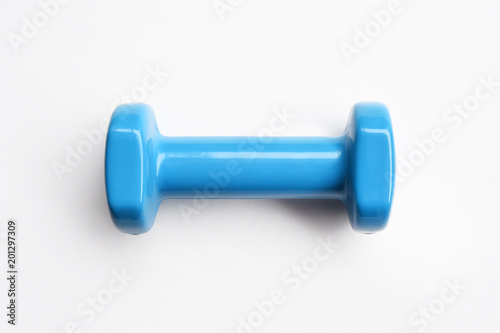 close up of dumbbell isolated on white background