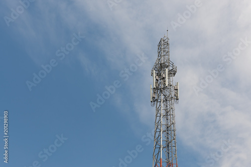 Communication Tower on blue sky background © JK_kyoto