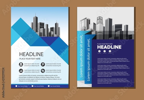 Business abstract vector template. Brochure design, cover modern layout, annual report, poster, flyer in A4 with colorful triangles, geometric shapes for tech, science, market with light background 
