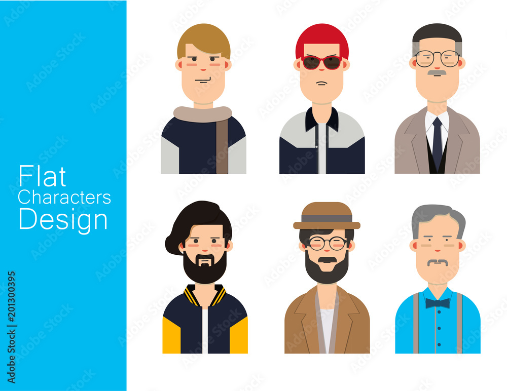 Men illustration avatar Vector set Men illustration avatar Vector set