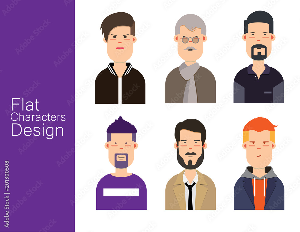 Men illustration avatar Vector set Men illustration avatar Vector set