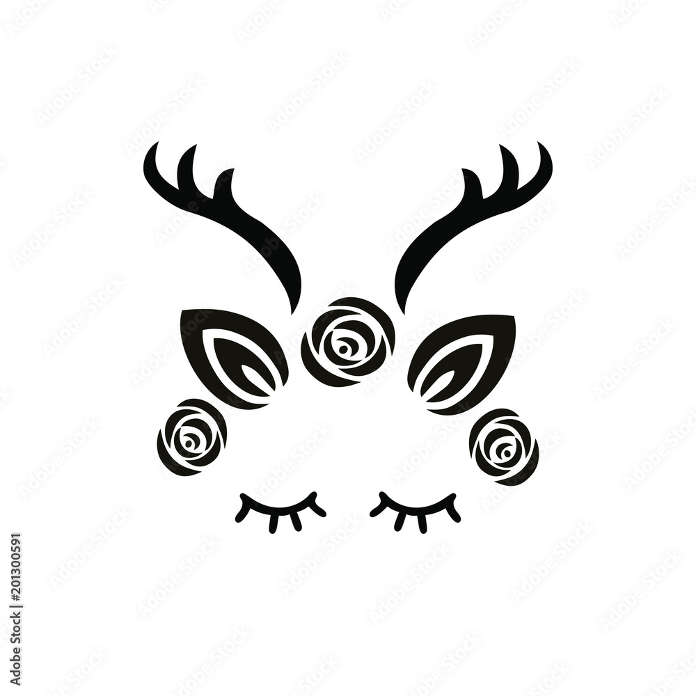 Cute Deer vector illustration as logo, badge, patch. Deer for invitation, birthday, greetings, party, Merry Christmas motive. Cute Deer vector illustration as logo, badge, patch. Deer for invitation, birthday, greetings, party, Merry Christmas motive.
