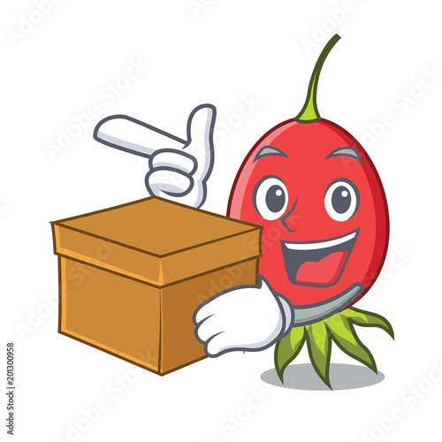 With box rosehip character cartoon style