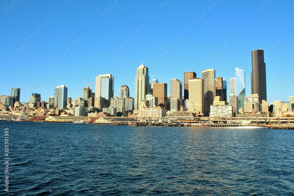 Seattle, Washington waterfront and city skyline views