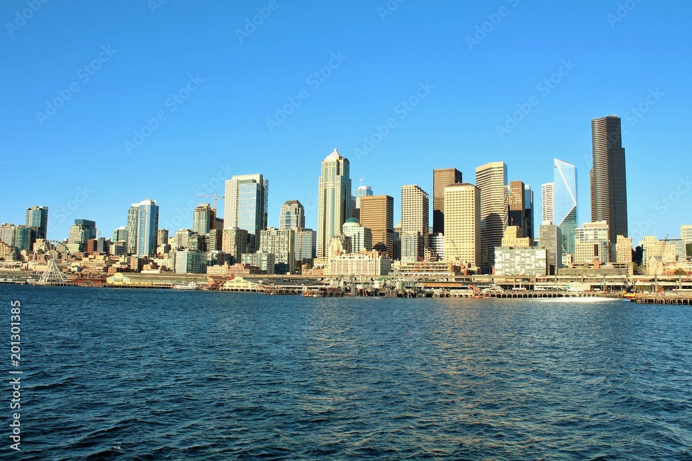 Seattle, Washington waterfront and city skyline views Seattle, Washington waterfront and city skyline views