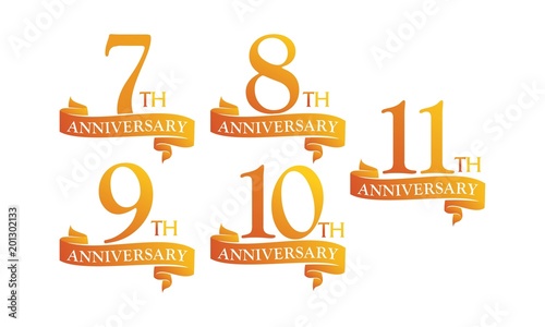 Ribbon Anniversary Template Set