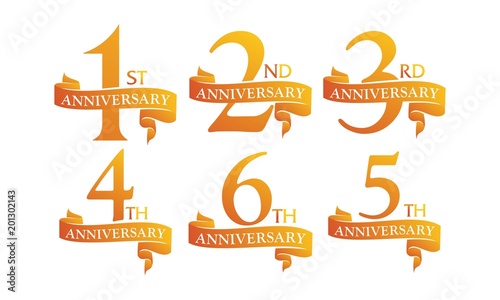 Ribbon Anniversary Template Set