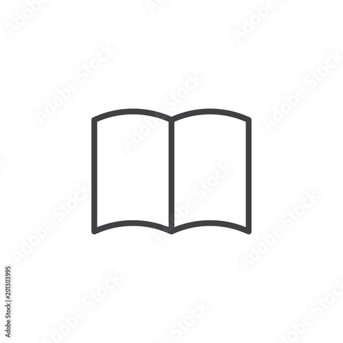 Open magazine pages outline icon. linear style sign for mobile concept and web design. Manual line vector icon. Symbol, logo illustration. Pixel perfect vector graphics